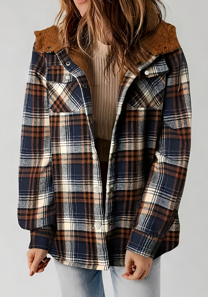 Plaid Fleece Lined Coat