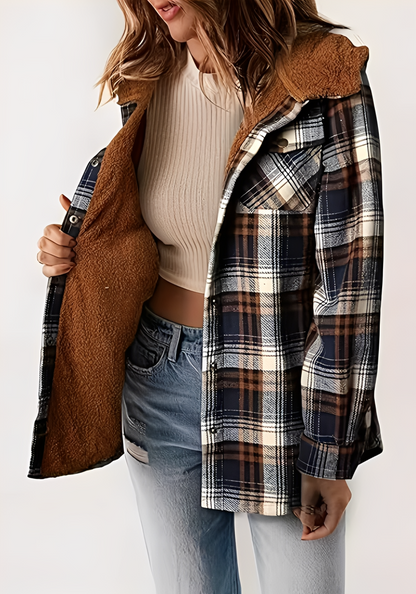 Plaid Fleece Lined Coat